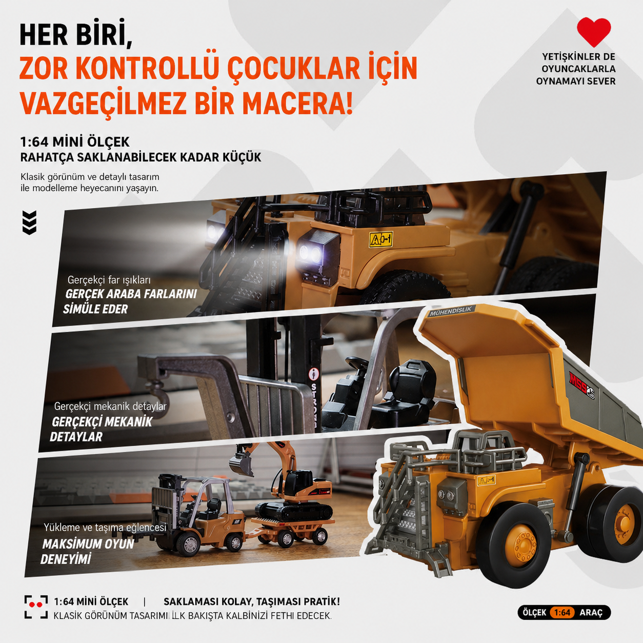 Vimora Uzaktan Kumandalı Metal Mini Kamyon
