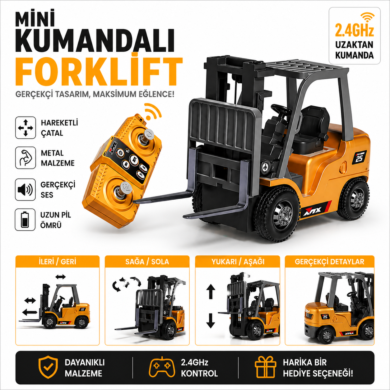 Vimora Uzaktan Kumandalı Metal Mini Forklift