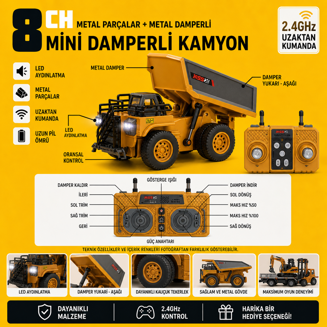 Vimora Uzaktan Kumandalı Metal Mini Kamyon